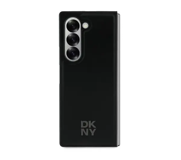 DKNY Plain Leather Metal Stack Logo MagSafe DKHMZFD6PSMCSLK do Samsung Galaxy Z Fold6