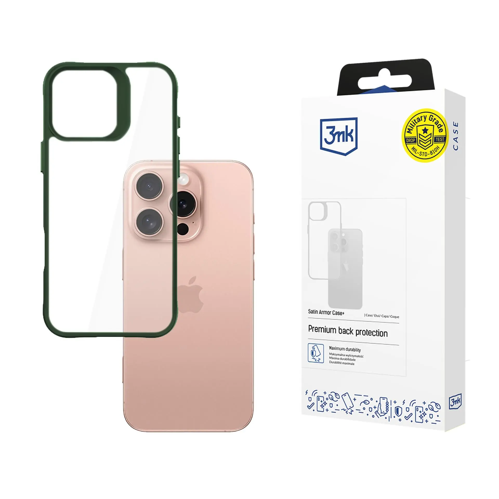 Etui 3mk Satin Armor Case+ do iPhone 16 Pro Zielony