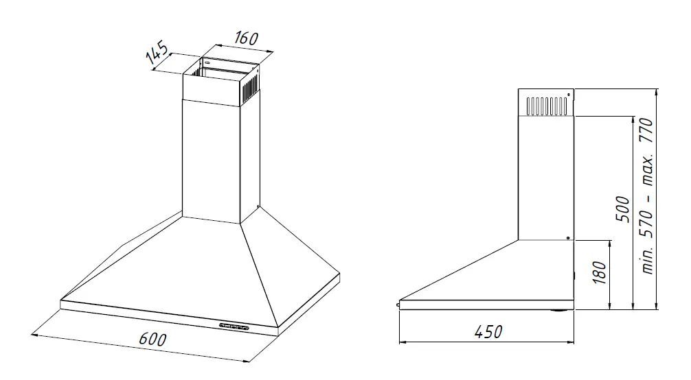 фото Витяжка купольна Akpo WK-4 Classic Mini 60 Black