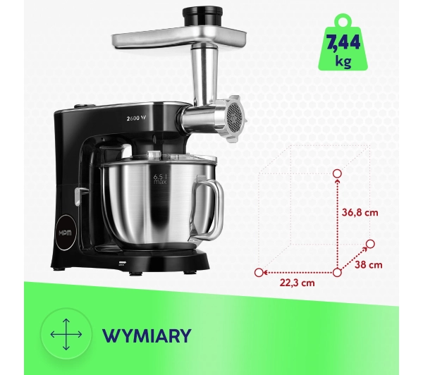 MPM MRK-26 2600W Maszynka do mielenia Szatkownica - Kup na Raty - RRSO 0%