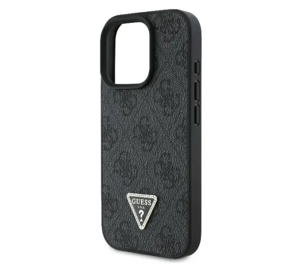Guess hardcase Leather 4G Triangle Strass iPhone 16 Pro Max Czarny