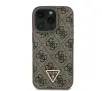 Etui Guess hardcase Leather 4G Triangle Strass do iPhone 16 Pro Max Brązowy