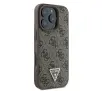 Etui Guess hardcase Leather 4G Triangle Strass do iPhone 16 Pro Max Brązowy