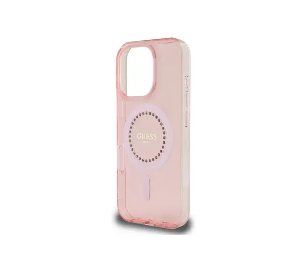 Guess IML Rhinestones MagSafe do iPhone 16 Pro Max Różowy