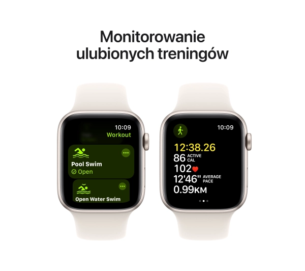 Apple Watch SE 2gen GPS koperta 44mm z aluminium Księżycowa poświata pasek sportowy Księżycowa poświata M/L - Kup na Raty - RRSO 0%