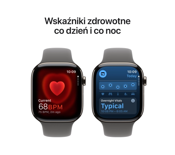 Apple Watch Series 10 GPS AI + Cellular AI 46mm z tytanu w kolorze naturalnym pasek sportowy górska szarość M/L - ⚡ EURO HIT CENOWY! ⚡ - Kup na Raty - RRSO 0%