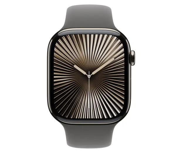 Apple Watch Series 10 GPS AI + Cellular AI 46mm z tytanu w kolorze naturalnym pasek sportowy górska szarość M/L - ⚡ EURO HIT CENOWY! ⚡ - Kup na Raty - RRSO 0%