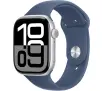 Apple Watch Series 10 GPS + Cellular 42mm z aluminium srebrny pasek sportowy denim S/M