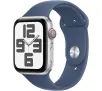 Apple Watch SE GPS + Cellular koperta 44mm aluminium srebrnym pasek sportowy denim S/M