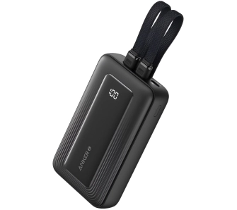 Powerbank Anker Zolo (A1680G11) 10000mAh 30W wbudowany kabel USB-C i Lightning Czarny