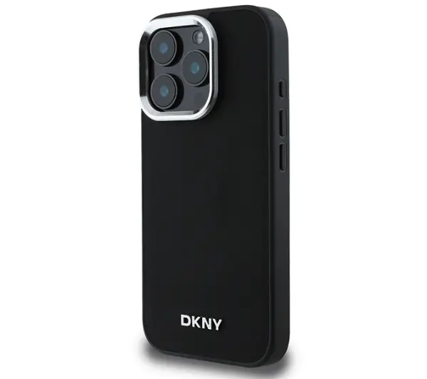 DKNY Plain Silver Logo MagSafe do iPhone 16 Pro Max Czarny