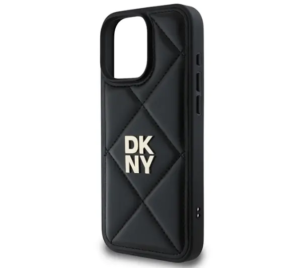 DKNY Quilted Stack Logo do iPhone 16 Pro Czarny