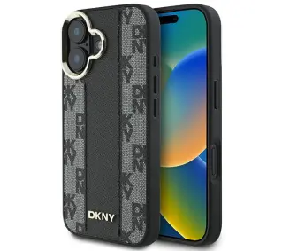 DKNY Checkered Pattern MagSafe do iPhone 16 Czarny