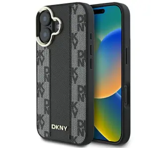 Etui DKNY Checkered Pattern MagSafe do iPhone 16 Czarny