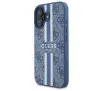 Etui Guess 4G Printed Stripes MagSafe do iPhone 16 Niebieski