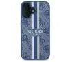 Etui Guess 4G Printed Stripes MagSafe do iPhone 16 Niebieski