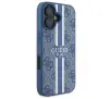 Etui Guess 4G Printed Stripes MagSafe do iPhone 16 Niebieski