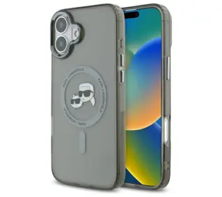 Karl Lagerfeld IML Metal Karl&Choupette Head MagSafe do iPhone 16 Plus Czarny