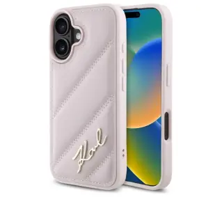 Karl Lagerfeld Quilted Signature iPhone 16 Różowy