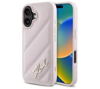 Etui Karl Lagerfeld Quilted Signature iPhone 16 Różowy