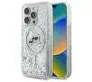 Ramka Karl Lagerfeld Liquid Glitter Karl&Choupette Head MagSafe do iPhone 16 Pro Przezroczysty