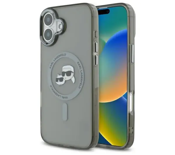 Karl Lagerfeld IML Metal Karl&Choupette Head MagSafe iPhone 16 Czarny