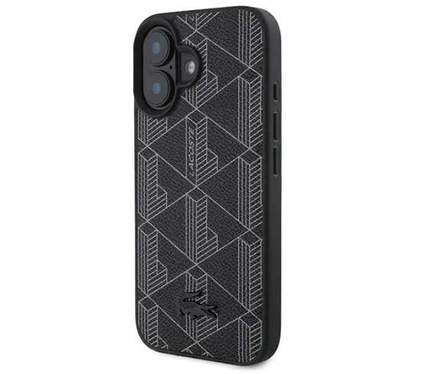 Lacoste Blend Monogram MagSafe do iPhone 16 Czarny