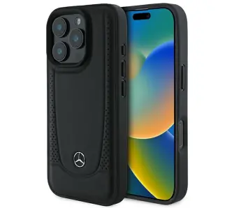 Etui Mercedes-Benz Leather Urban do iPhone 16 Pro Czarny