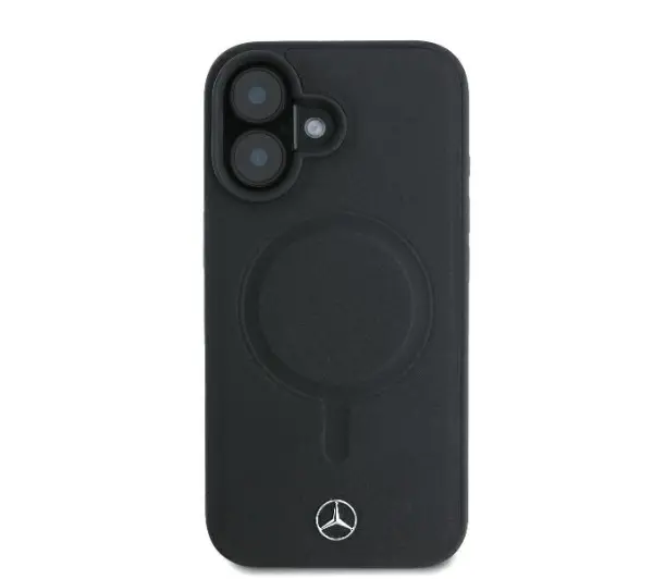 Mercedes-Benz Smooth Leather MagSafe do iPhone 16 Plus Czarny