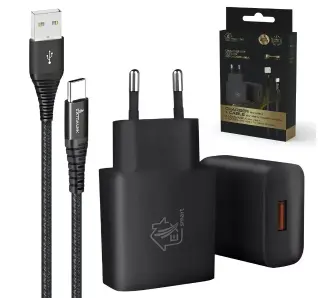 Ładowarka sieciowa Extralink Smart Life USB 12W + kabel USB do USB-C