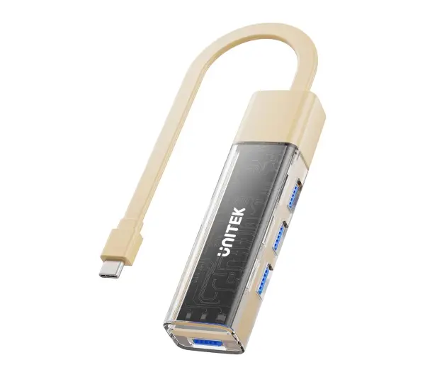 Unitek H1319ACL01 USB C/USB A 5Gbps 4x USB A Kremowy