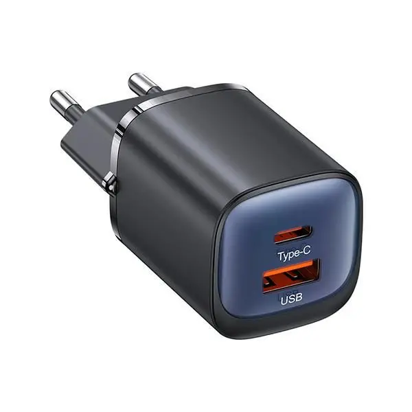Ładowarka sieciowa USAMS 30W GaN USB-C/USB-A Fast Charging HC Series Czarny