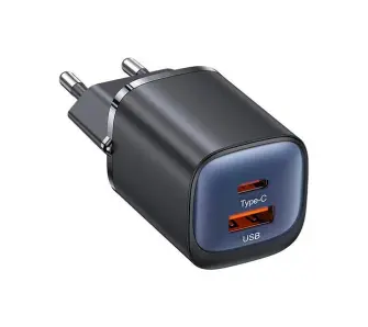 Ładowarka sieciowa USAMS 30W GaN USB-C/USB-A Fast Charging HC Series Czarny