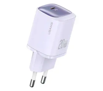 Ładowarka sieciowa USAMS 20W GaN USB-C Fast Charging HC Series Fioletowy