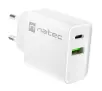 Ładowarka sieciowa Natec Ribera 1x USB-A + 1x USB-C 20W Biały