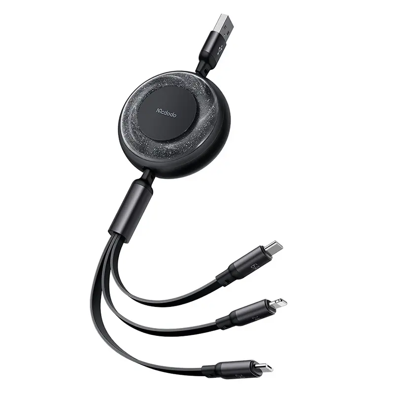 Kabel Mcdodo 3w1 USB-C do USB-C /Lightning/microUSB CA-3730 1,2m Czarny