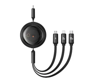 Baseus USB-C 3w1 Free2Draw USB-C/Lightning/Micro 100W 1,1m Czarny - ⚡ EURO HIT CENOWY! ⚡
