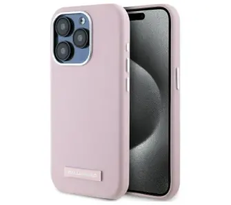 Etui Karl Lagerfeld FW Metal Plate MagSafe do iPhone 15 Pro Różowy
