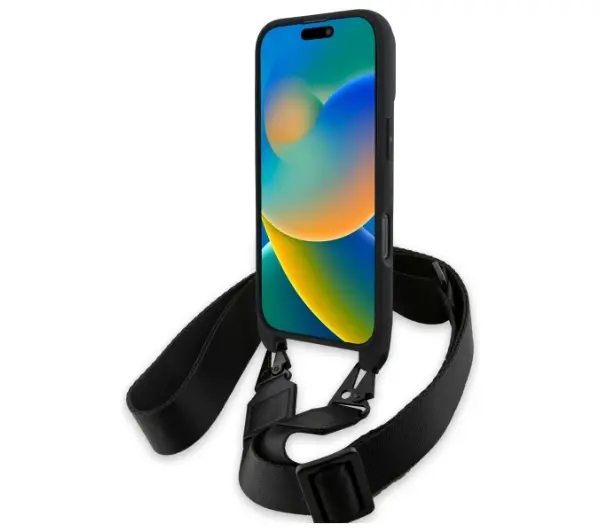 BMW M Edition Carbon Tricolor Lines & Strap do iPhone 16 Pro Max Czarny