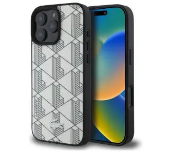 Etui Lacoste Mono Farine MagSafe do iPhone 16 Pro Max Szary