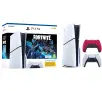 Konsola Sony PlayStation 5 Slim D Chassis (PS5) 1TB z napędem Fortnite Cobalt + Dodatkowy Pad Czerwony