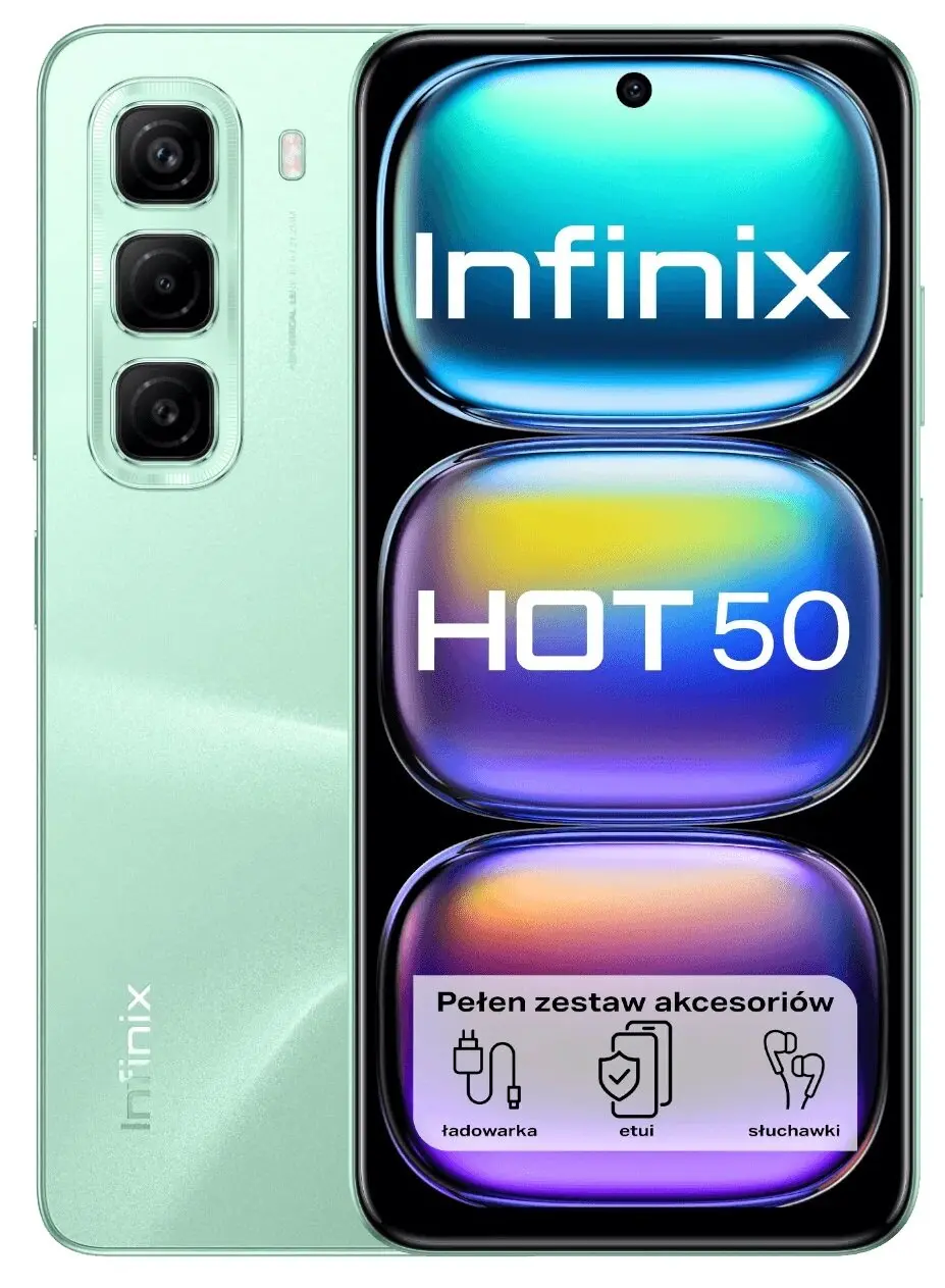 Smartfon Infinix Hot 50 8/128GB Funkcje AI 6,78" 120Hz 50Mpix Zielony