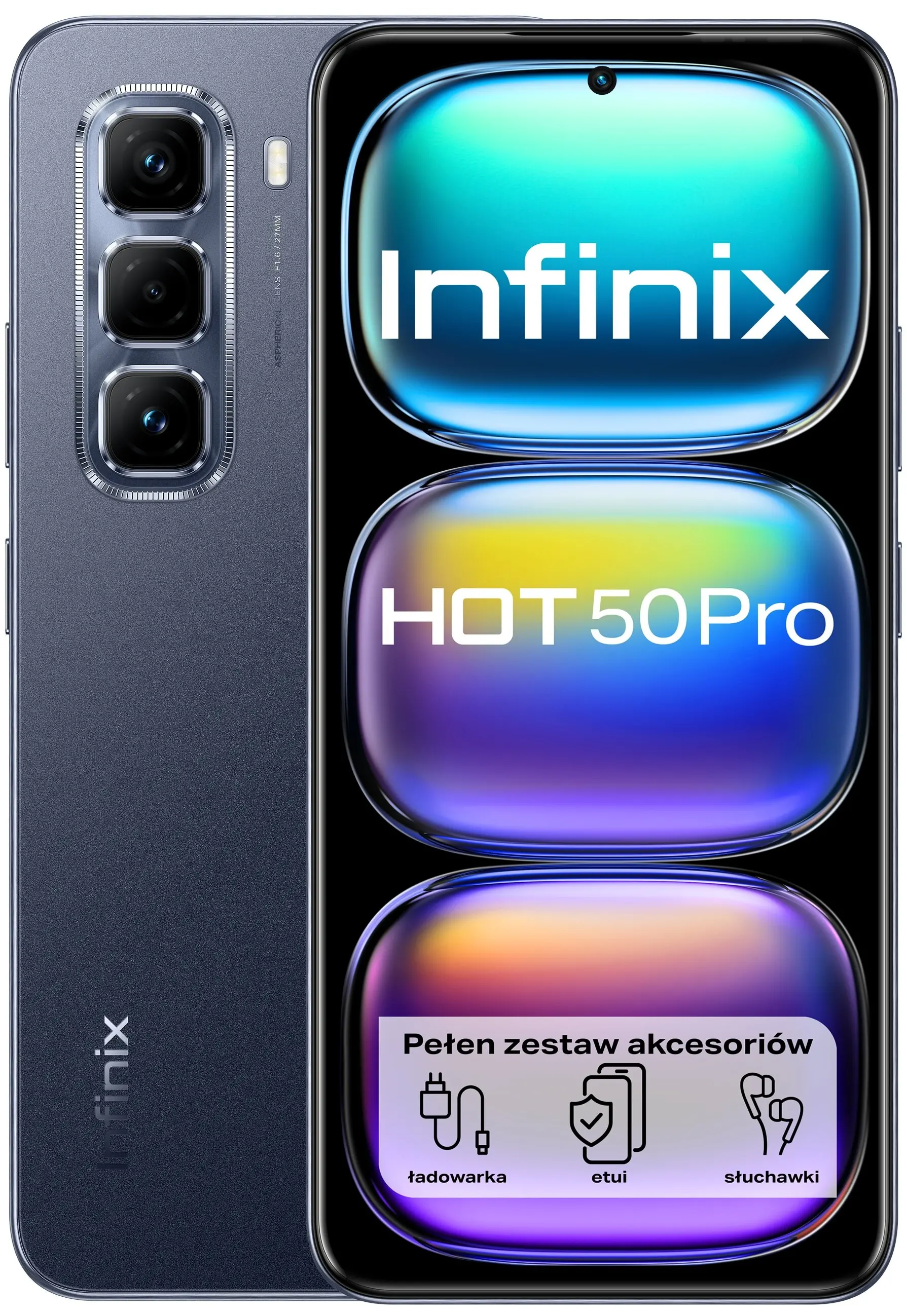 Smartfon Infinix Hot 50 Pro 8/256GB Funkcje AI 6.78" 120Hz 50Mpix Czarny