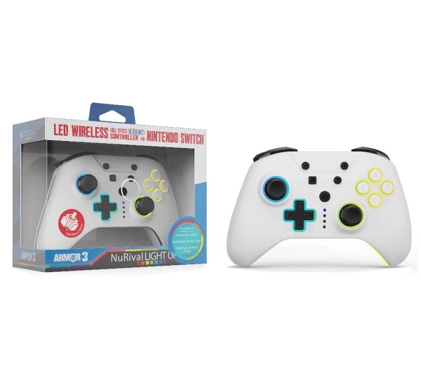 Armor3 NuRival Light Up do Nintendo Switch Bezprzewodowy Biały