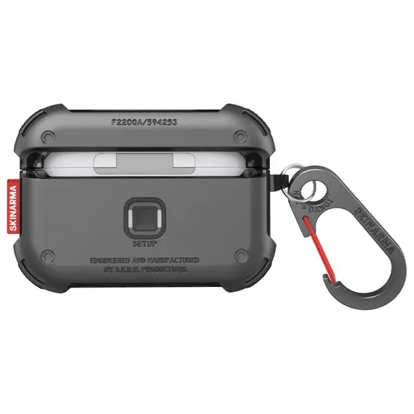 Etui na słuchawki Skinarma Mecha do AirPods Pro 2 Ciemnoszary