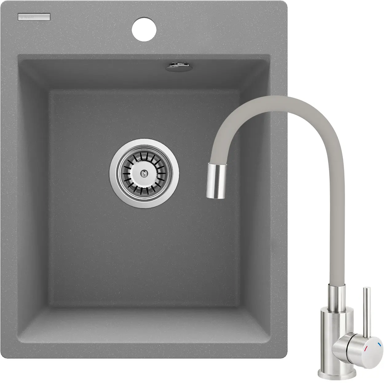 Zlewozmywak Deante Corio ZRCPS103 Szary metalik + bateria Szary