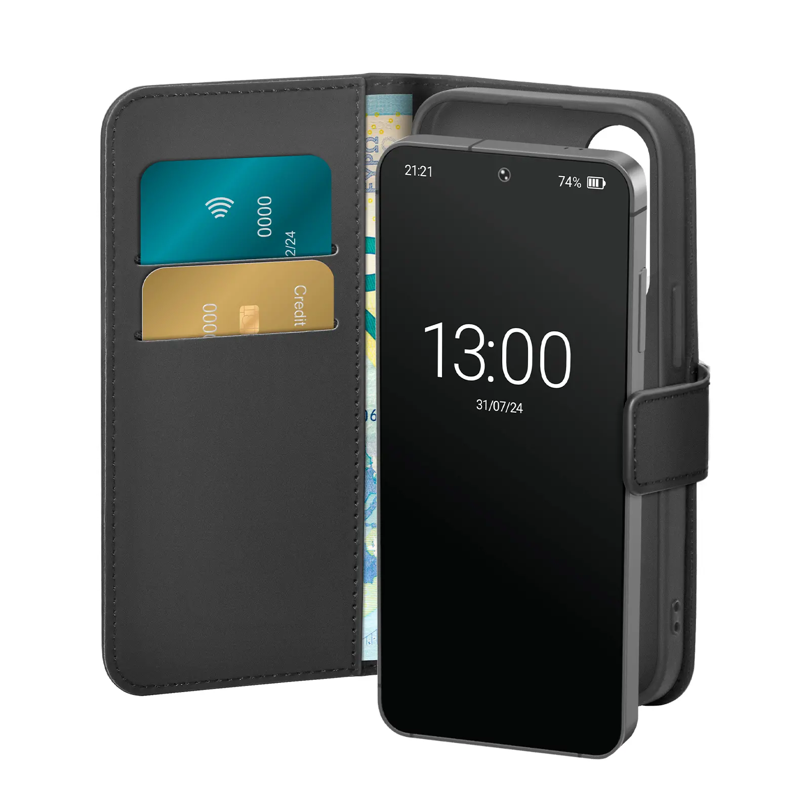 Etui Puro Case Wallet Stand do Galaxy S25 Plus Czarny