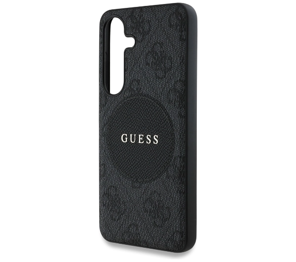 Guess 4G Round Patch Classic Logo MagSafe do Galaxy S25 Czarny