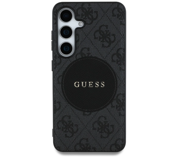 Guess 4G Round Patch Classic Logo MagSafe do Galaxy S25 Czarny