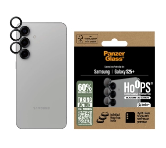 Szkło hartowane PanzerGlass Hoops Camera Lens Protector do Galaxy S25+ Czarny